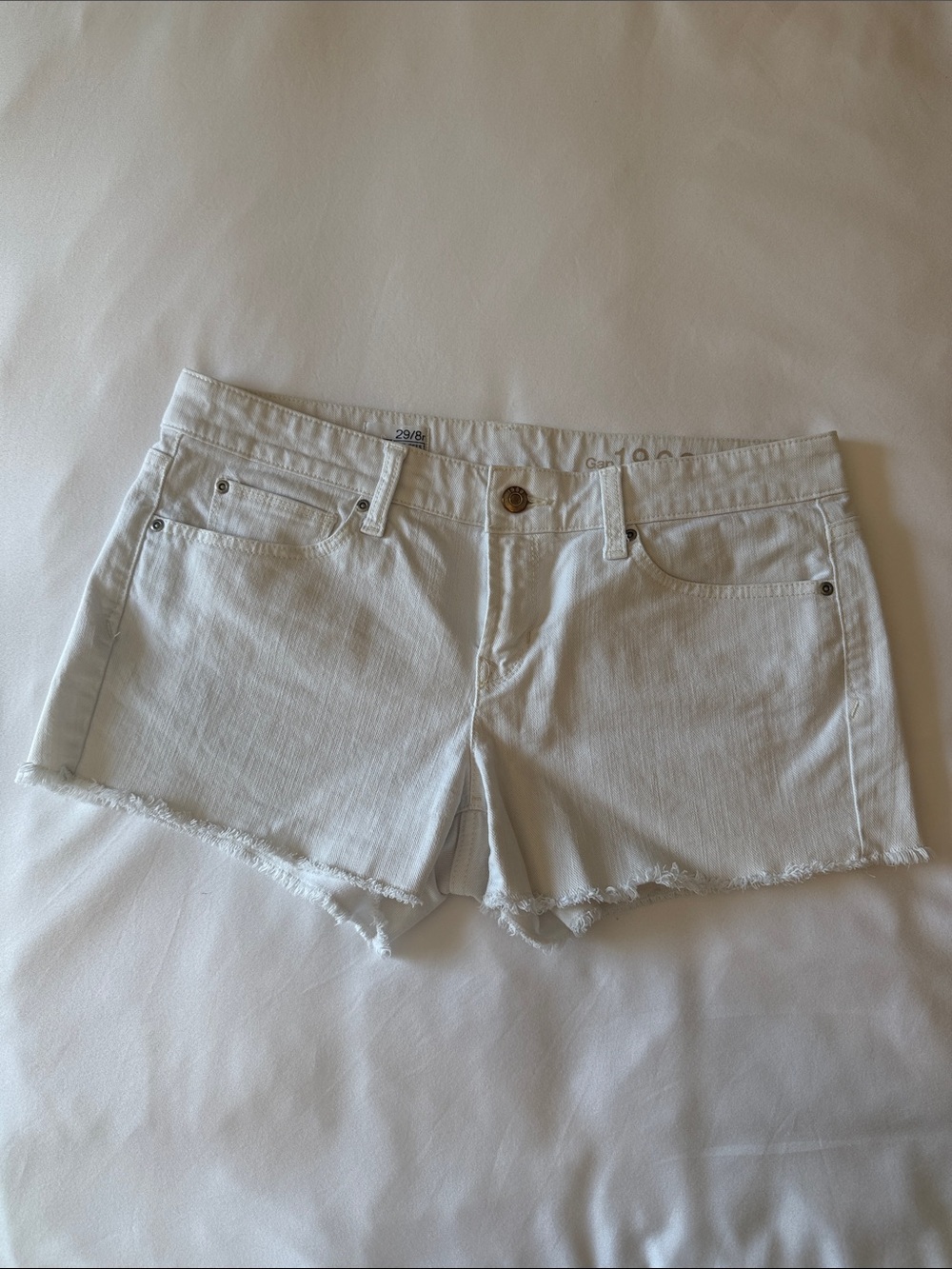 Gap White Frayed Hem Denim Shorts
